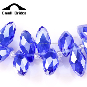 Petit pont haute qualité en gros 6*12mm boucles <span class=keywords><strong>d</strong></span>'oreilles goutte <span class=keywords><strong>eau</strong></span> <span class=keywords><strong>perles</strong></span> creuses <span class=keywords><strong>perles</strong></span> de cristal pour la fabrication de bijoux - Product Image 5