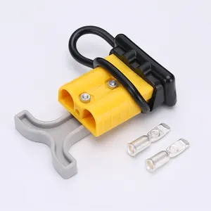 Lithium battery charging plug yellow connector with gray handle dust cover Inverter connector