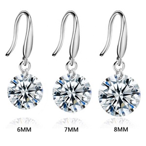 KL02 Trendy 925 Sterling <strong>Silver</strong> Drop <strong>Earring</strong> Fashion Cubic Zirconia <strong>Dangle</strong> Drop <strong>Earrings</strong> for Woman Daily Wear Accessories - Product Image 1