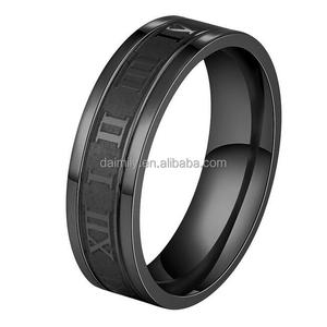 Anillo de boda de acero inoxidable para hombre, sortija de oro con número romano 24, DWR 001, 316 - Product Image 3