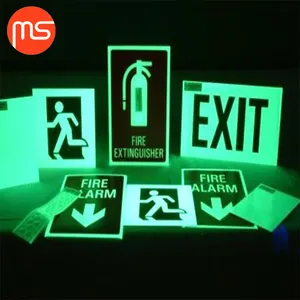 Photoluminescent self adhesive sign luminous exit signs