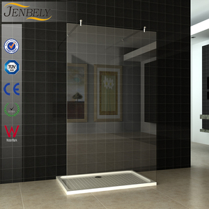 <strong>BL</strong>-040F Double Support <strong>Bar</strong> Walk-in Shower Enclosure Rectangular Tray Frameless with Straight Appearance for Hotels - Product Image 1