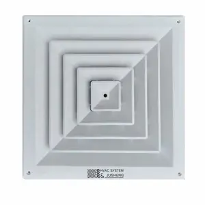 Hvac Hệ Thống Làm Mát Louver Mặt Trần Bảng Điều Chỉnh Khuếch Tán Không Khí Vuông 4 Cách Tùy Chọn - Product Image 1