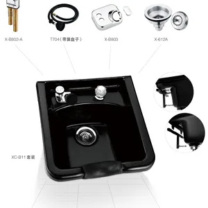 Professional salon square shape shampoo bowl with faucet XC-B11 Set