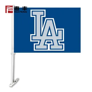 Los Angeles Dodgers Auto Vlag 30X45 Cm Polyester Met Plastic Vlag Pole