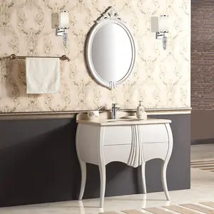 hot european luxury design oak wooden bathroom washbasin cabinet