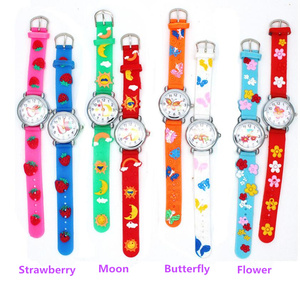 3D Dessin Animé Mignon Enfants En Caoutchouc de Montre Étudiant <span class=keywords><strong>Temps</strong></span> Quartz Montre pour Les Filles Garçons - Product Image 1