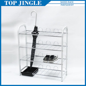 Porte-vêtements mural en forme de T avec porte-parapluie et étagère - Product Image 2