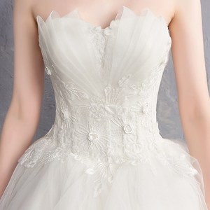 <span class=keywords><strong>Vestido</strong></span> <span class=keywords><strong>de</strong></span> <span class=keywords><strong>boda</strong></span> <span class=keywords><strong>de</strong></span> encaje blanco francés <span class=keywords><strong>de</strong></span> cintura alta <span class=keywords><strong>para</strong></span> mujeres embarazadas <span class=keywords><strong>de</strong></span> diseño elegante - Product Image 2