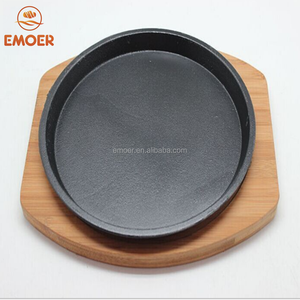 Piastra di bistecca rotonda <span class=keywords><strong>in</strong></span> <span class=keywords><strong>ghisa</strong></span> piatto di metallo ecologico con motivo inciso per feste a casa ristorante pranzo e cibo che serve - Product Image 6