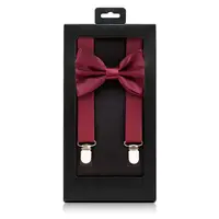 مخصص الكلاسيكية بلون الكبار الحمالة و ربطة القوس فيونكة مجموعة للرجال