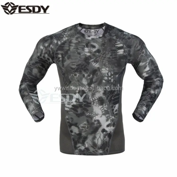 ESDY 3 रंग लंबी आस्तीन पसीना शर्ट <span class=keywords><strong>सैन्य</strong></span> आउटडोर Camo खेल शर्ट