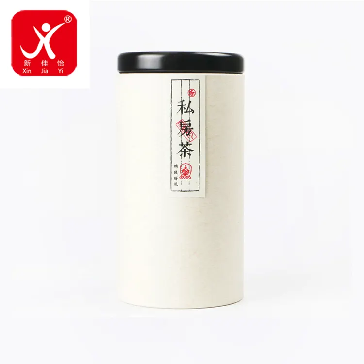 XINJIAYIカスタムプリント100% リサイクルラウンド紙管伸縮紙管ティーペーパーチューブ缶