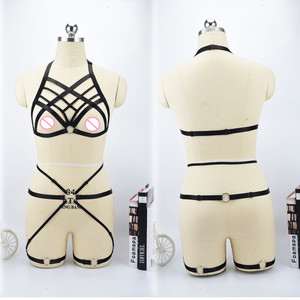 Fetish Imbracatura Usura Gabbia Reggiseno Delle Donne Sexy Bondage Lingerie Fatti A Mano Cupless Corpo Harness Goth Crop <span class=keywords><strong>Top</strong></span> Della Biancheria Intima - Product Image 4
