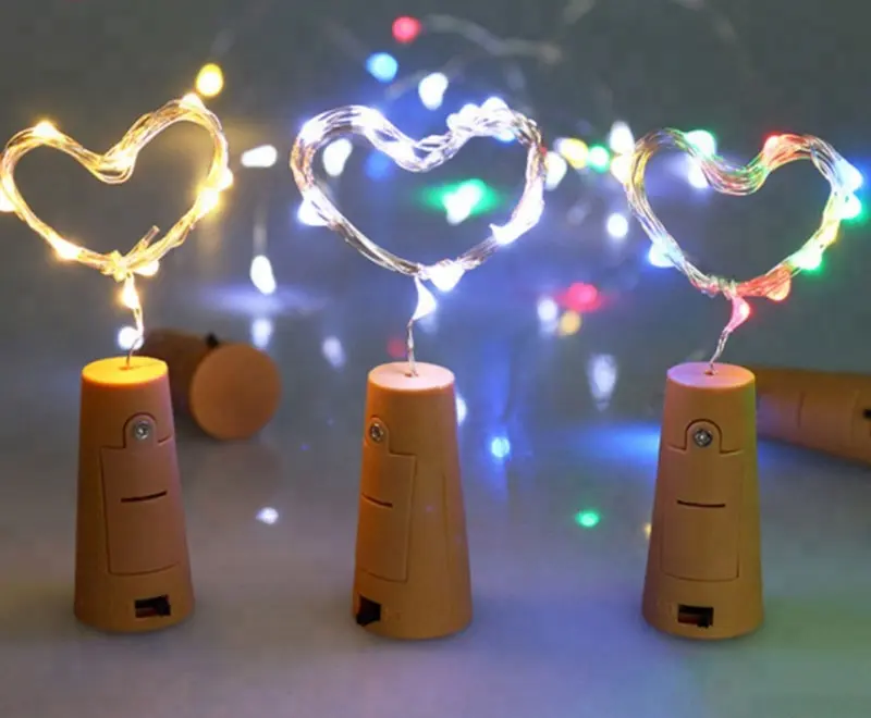 button lamp 1M 10LED 2M 20LED Lamp Cork Shaped Bottle Stopper Light Glass Wine LED Copper Wire String Lights For Xmas Party