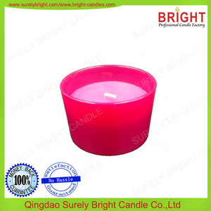 Vela artesanal de pilar con aroma en vaso artística deslustrado color - Product Image 2