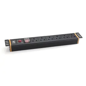 1U 6 Manieren Britse UK Rack Kast Socket Strip PDU 3 Fase Stekkers En Stopcontacten Met Indicator Lamp