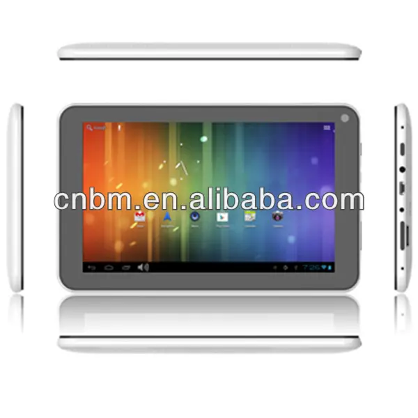 Android 7 inç tablet pc RK2926 ARM korteks A9 1.2Ghz tek çekirdekli DDR III 512GB Android 4.1base