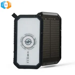 2023 Certificated JDT19 Portable 15000mah Wireless Solar Charger Power Bank USB Waterproof Qi Solar Powered Power Bank