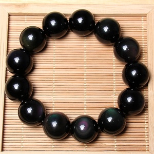 Nero naturale di ossidiana pietra Apache <span class=keywords><strong>lacrime</strong></span> smalto vulcanico perline amuleto braccialetto di perline per donna uomo esorcizzare spiriti maligni - Product Image 4