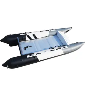 CE Stainless steel transom Aluminum floor imported pvc inflatable catamaran boat