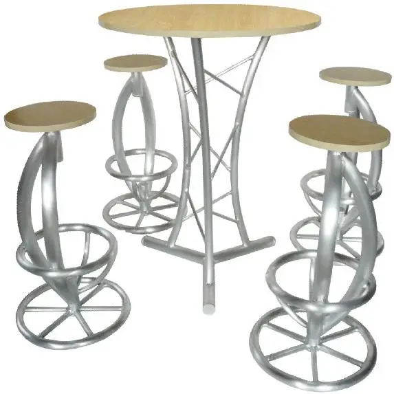 Factory direct sell high quality LED cocktail aluminium bat table and chairs