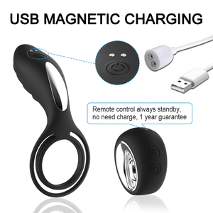 Ergonometric cơ thể 12 rung điều khiển từ xa Vibrator Cock Vòng dương vật âm vật kích thích Kép quan hệ tình dục Vòng - Product Image 5