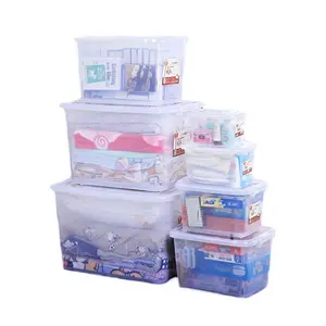 Clear Plastic Bins Plastic 2022 Clear With Lid Book Toy Multipurpose Household Decorative Stackable Organizer Container Plastic Living Storage Boxes Bins