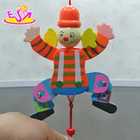 Hochwertige Kinder Holz niedlichen Clown Spielzeug, Best Sale Holz Cartoon Clown Puppe Spielzeug, billige Spielzeug Holz Clown W02A059E