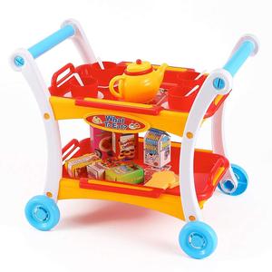Ensemble de chariot de jeu de rôle pour l'heure <span class=keywords><strong>du</strong></span> thé avec théière, tasses, ustensiles et plateau amovible, jouets de cuisine pour garçons et filles - Product Image 4
