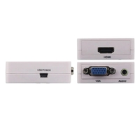 VGA a HDMI convertidor 1080 P Full HD Mini VGA a HDMI de Audio Adaptador convertidor Video caja con Cable USB y Cable de Audio de 3,5mm cable de puerto