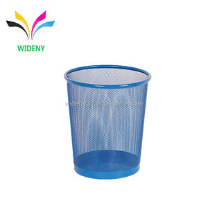 صندوق نفايات ورقي من سلك المكتب والمنزل معدني أسود مربع القاع دائري - Product Image 4