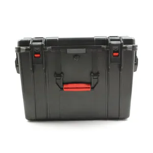 Portable plastic hard waterproof tool case box with wheels