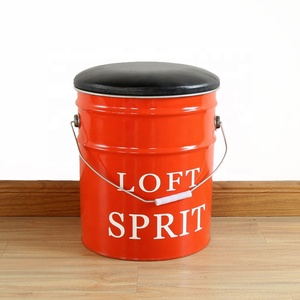 Outdoor Garden Metal <strong>Storage</strong> Bucket Round <strong>Stool</strong> <strong>Seat</strong> - Product Image 3