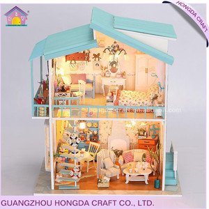 Maison de poupée en papier, vente en gros, modèles en bois, jouets, poupées miniatures portables, maison de jeu en bois, jouets en bois - Product Image 4