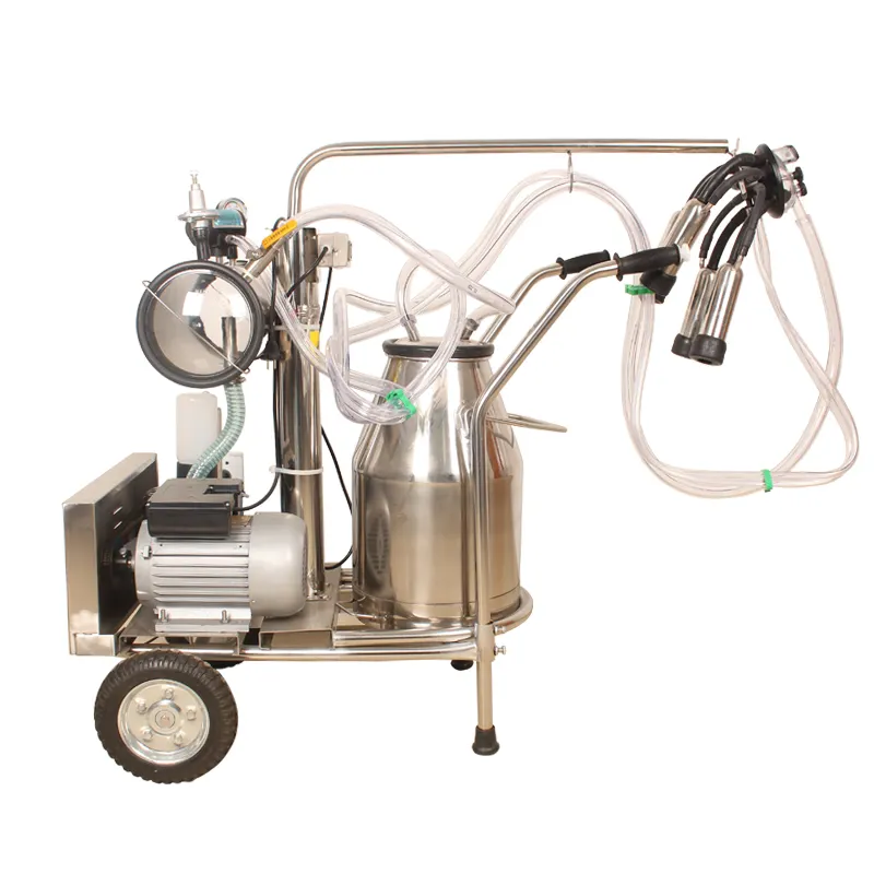 Single Cow Vacuum Pump Mobile Milking Machine For Sale