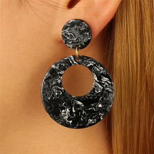 Multi color hueco pendientes de acrílico redondo hueco geométrica acrílico resina dangle declaración pendientes - Product Image 6