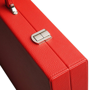 Entusiasmante <span class=keywords><strong>Gioco</strong></span> da Tavolo <span class=keywords><strong>Backgammon</strong></span> Pieghevole da Viaggio in Scatola di Pelle Rossa - Product Image 4