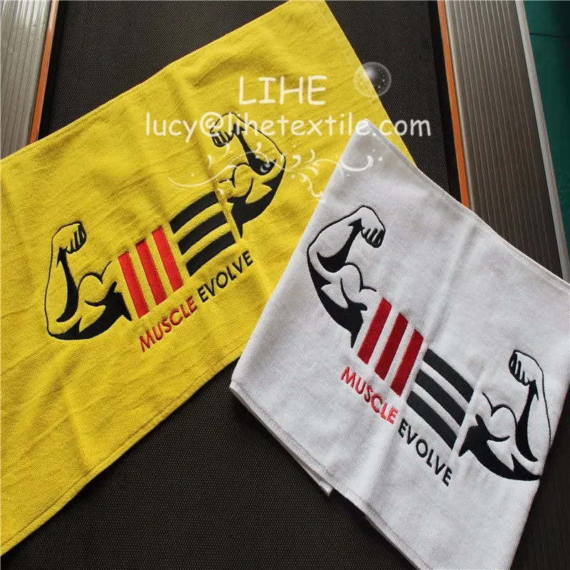 High Quality 100% Cotton Custom Hand Face Gym Towels with Embroidery Logo