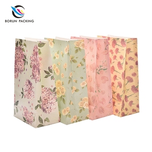 Portable Flower Printing Paperboard Gift <strong>Bag</strong> for <strong>Party</strong> Wedding Lolly <strong>Favour</strong> - Product Image 5