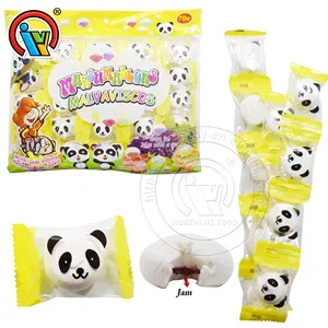 Halal 熊猫形状棉花糖果酱填充棉花糖