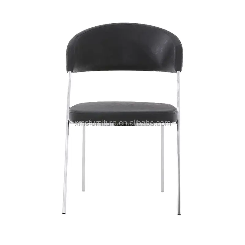 wholesale Various colorpu leather chromed legs Curved back chair