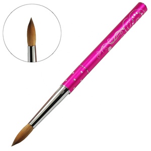 De calidad superior rosa y negro mango de Metal 100% puro pelo <span class=keywords><strong>Kolinsky</strong></span> redondo acrílico arte de uñas cepillo Japón <span class=keywords><strong>Kolinsky</strong></span> - Product Image 1