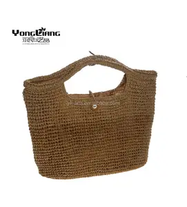 cheap handmade crochet paper straw tote bag/handbag