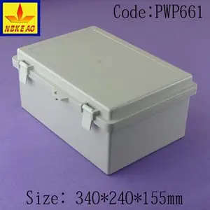 Hard plastic waterproof box with hinged door outdoor enclosure waterproof electrical junction box ip65 waterproof enclosure pla