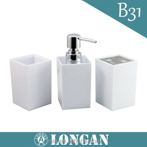 Juego de accesorios de baño(4 unidades) fabricado en crílico ,dispensador ,jabonera,vaso enjuague .vaso <span class=keywords><strong>pra</strong></span> cepillo dental - Product Image 5