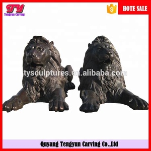 Statue de lion en bronze, grande taille, sculpture d'animaux de taille de vie, d'extérieur, au design personnalisé - Product Image 5