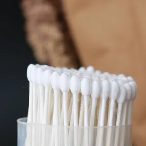China fabricante doble cabeza maquillaje algodón q-tips caja