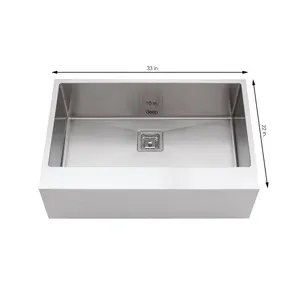 Delsun SUS304 In Acciaio Inox Singola Ciotola Grembiule Anteriore di Pulizia Lavello Della Cucina Spazzola