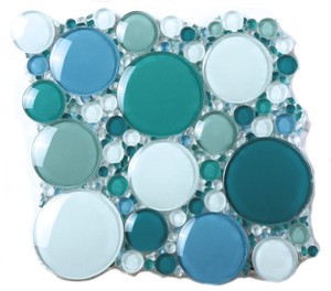 Cina Foshan Fornitore All'ingrosso 6 MM Spessore Rotonda Bolla di Vetro Backsplash 3D Tessere di Mosaico